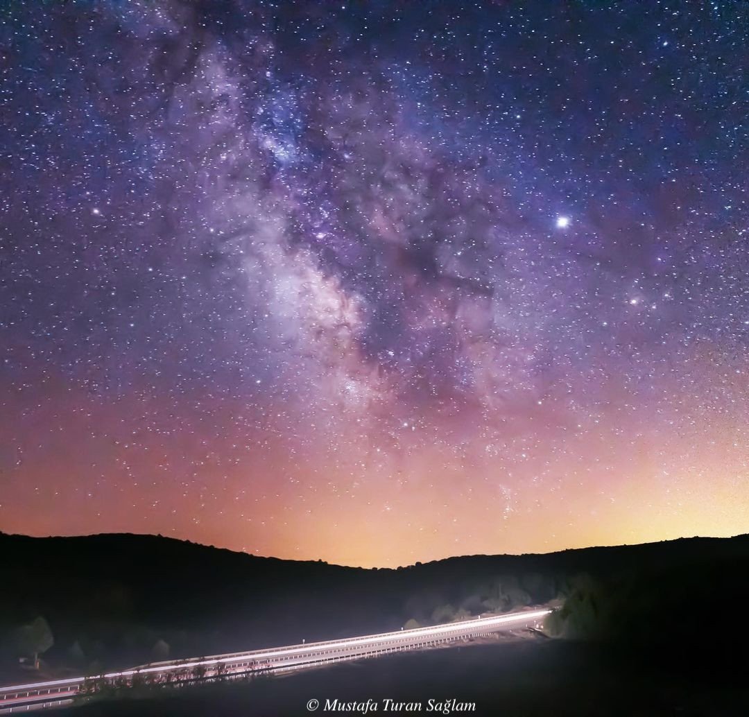The Milky Way over a Mountain Road